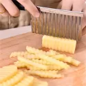 KITCHEN KNIVES STAINLESS STEEL VEGETABLE FRUIT WAVY CUTTER POTATO CUCUMBER CARROT WAVES CUTTING SLICER TOOLS