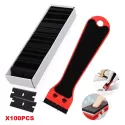 FOSHIO CARBON FIBER CAR WRAP STICKER REMOVER RAZOR SCRAPER CLEANING TOOL+100PCS BLADE WINDOW GLASS KITCHEN