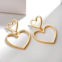 METAL GOLD COLOR EARRINGS FOR WOMEN SIMPLE BIG HOLLOW PEACH HEART ALLOY DROP EARRINGS PARTY JEWELRY METAL GOLD COLOR EARRINGS FOR WOMEN SIMPLE BIG HOLLOW PEACH HEART ALLOY DROP EARRINGS PARTY JEWELRY