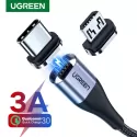MAGNETIC CHARGE CABLE FAST CHARGING USB TYPE C CABLE MAGNET MICRO USB DATA CHARGING WIRE