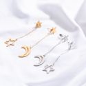 MINIMALIST STAINLESS STEEL GOLDEN SILVER COLOR MOON STAR PENDANT STUDS FOR WOMEN FEMALE'S EARRING MINIMALIST STAINLESS STEEL GOLDEN SILVER COLOR MOON STAR PENDANT STUDS FOR WOMEN FEMALE'S EARRING
