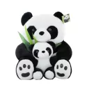 25CM GOOD QUALITY SITTING MOTHER AND BABY PANDA PLUSH TOYS STUFFED PANDA DOLLS