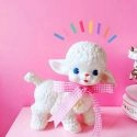 ADORABLE SHEEP STUFFED TOYS SHOWA BOW SHEEP GIRL SWEET HEART DECORATION DECORA