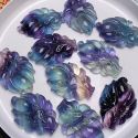 NATURAL FLUORITE CRYSTAL COLORFUL FOX QUARTZ PENDANT HAND CARVED GEMSTONE NATURAL FLUORITE CRYSTAL COLORFUL FOX QUARTZ PENDANT HAND CARVED GEMSTONE