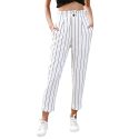 WOMEN'S PANTS STRIPED SLIM STRAIGHT LEG CASUAL BUTTON PANTS WITH POCKETS WOMEN'S PANTS STRIPED SLIM STRAIGHT LEG CASUAL BUTTON PANTS WITH POCKETS
