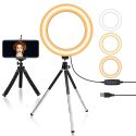 DESKTOP SELFIE RING LIGHT TRIPOD STAND 10 BRIGHTNESS LEVEL 3 LIGHT MODES LAMP FOR YOUTUBE VIDEO DESKTOP SELFIE RING LIGHT TRIPOD STAND 10 BRIGHTNESS LEVEL 3 LIGHT MODES LAMP FOR YOUTUBE VIDEO