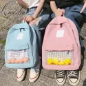 CLEAR WATERPROOF WOMENS BACKPACK HARAJUKU NYLON TRAVEL SCHOOLBAGS CUTE SMALL DUCK STUDENT BACK PACK