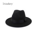 VINTAGE FEDORA MEN WOOL WIDE BRIM TOP HAT WITNER AUTUMN FOR WOMAN CHAPEAU BLACK CHURCH HAT VINTAGE FEDORA MEN WOOL WIDE BRIM TOP HAT WITNER AUTUMN FOR WOMAN CHAPEAU BLACK CHURCH HAT