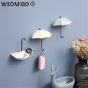 3PCS/PACK KITCHEN ACCESSORIES PLASTIC UMBRELLA STRONG ADHESIVE HOOK KEY HOOK HOME DECORATION