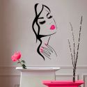 BEAUTY SALON HAIRSTYLE ROOM DECORATION HAND GIRL FACE WALL STICKER