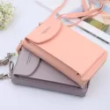 WOMEN WALLET SOLID COLOR LEATHER SHOULDER STRAPS SHOULDER BAG MOBILE PHONE BIG CARD HOLDERS