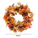 AUTUMN THEME DOOR WREATH ARTIFICIAL PUMPKIN BERRIES PINE CONE MAPLE MANMADE GARLAND AUTUMN THEME DOOR WREATH ARTIFICIAL PUMPKIN BERRIES PINE CONE MAPLE MANMADE GARLAND