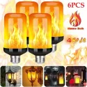 LED FLAME EFFECT LIGHT BULB 4 MODES FLICKERING EMULATION HOME GARDEN LAMP