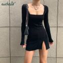 WOMEN DRESS BODYCON MODIS SOILD AUTUMN WINTER ELEGENT SPLIT FEMME DRESSES WOMEN DRESS BODYCON MODIS SOILD AUTUMN WINTER ELEGENT SPLIT FEMME DRESSES