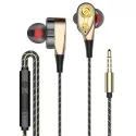 DUAL-DYNAMIC QUAD-CORE SPEAKER 3.5MM IN-EAR EAR HEADSET WITH MICROPHONE