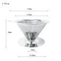 V60 STAINLESS STEEL DRIP FILTER WITH BASE FILTER-FREE STRAINER HAND COFFEE TEA V60 STAINLESS STEEL DRIP FILTER WITH BASE FILTER-FREE STRAINER HAND COFFEE TEA