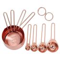 ROSE GOLD MEASURING CUPS AND SPOONS SET OF 8 ENGRAVED MEASUREMENTS, POURING SPOUTS & MIRROR ROSE GOLD MEASURING CUPS AND SPOONS SET OF 8 ENGRAVED MEASUREMENTS, POURING SPOUTS & MIRROR