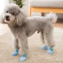 CARTOON DOLPHIN PET DOG SHOES PUPPY TEDDY SOCKS WATERPROOF RAIN BOOTS