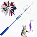 INTERACTIVE CAT FEATHER TOY FEATHER TEASER STICK WAND PET RETRACTABLE FEATHER BELL REFILL