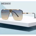 GRADIENT SQUARE SUNGLASSES DESIGN OVERSIZED RIMLESS SUN GLASSES FOR FEMALE EYEWEAR