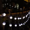 SOLAR STRING LIGHTS OUTDOOR 60 LED CRYSTAL GLOBE LIGHTS WITH 8 MODES WATERPROOF SOLAR POWERED