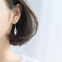 SHORT CREATIVE 925 STERLING SILVER TEMPERAMENT PERSONALITY TRENDY FEMALE DANGLE EARRINGS