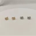 SILVER ZIRCON LEAF CLIP EARRINGS NO PIERCED EAR FEMALE EXQUISITE ADJUSTABLE GORGEOUS HANDMADE JEWELRY