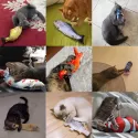 CAT TOY FISH USB ELECTRIC CHARGING SIMULATION FISH CATNIP CAT PET CHEW BITE INTERACTIVE CAT TOYS