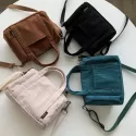 CORDUROY MINI TOTE BAG WOMEN DESIGNER HANDBAG 2021 GIRL SHOPPER PURSE FASHION CASUAL AUTUMN AND WINTER