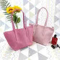 LADIES WATERPROOF COATED PVC MEDIUM TOTE BAG CASUAL FASHION ZIPPER LARGE CAPACITY HAND BAG FOR WOMEN