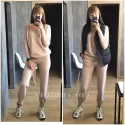 WOMEN SWEATER SUIT AND SETSCASUAL KNITTED SWEATERS PANTS 2PCS TRACK SUITS