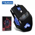 USB WIRED GAMING MOUSE 7 BUTTONS 5500 DPI ADJUSTABLE LED BACKLIT OPTICAL COMPUTER MOUSE