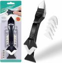 3-IN-1 SILICONE CAULKING TOOLSϼŒ SILICONE TROWEL RESIDUE SCRAPER FOR KITCHEN, BAT 3-IN-1 SILICONE CAULKING TOOLSϼŒ SILICONE TROWEL RESIDUE SCRAPER FOR KITCHEN, BAT