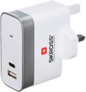 SKROSS UK USB TRAVEL CHARGER WITH TYPE C PORT, USB CHARGER ALONG WITH TYPE C PORT FOR SUPER FAST CHARGING, DESIGNED IN SWITZERLAND FOR MORE THAN 50 COUNTRIES, 2.800132 WHITE SKROSS UK USB TRAVEL CHARGER WITH TYPE C PORT, USB CHARGER ALONG WITH TYPE C PORT FOR SUPER FAST CHARGING, DESIGNED IN SWITZERLAND FOR MORE THAN 50 COUNTRIES, 2.800132 WHITE