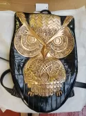 HIGH QUILTY WOMEN BACKPACK NEWEST STYLISH COOL BLACK PU LEATHER OWL BACKPACK