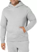 AMAZON AWARE MEN'S FLEECE HOODIE, GREY HEATHER, L