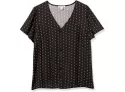 GOODTHREADS FLUID TWILL COVERED-BUTTON SHORT-SLEEVE SHIRT DRESS