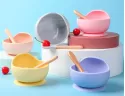 SILICONE BABY FEEDING SET - WATERPROOF SUCTION BOWL & SPOON | PROTECHSHOP