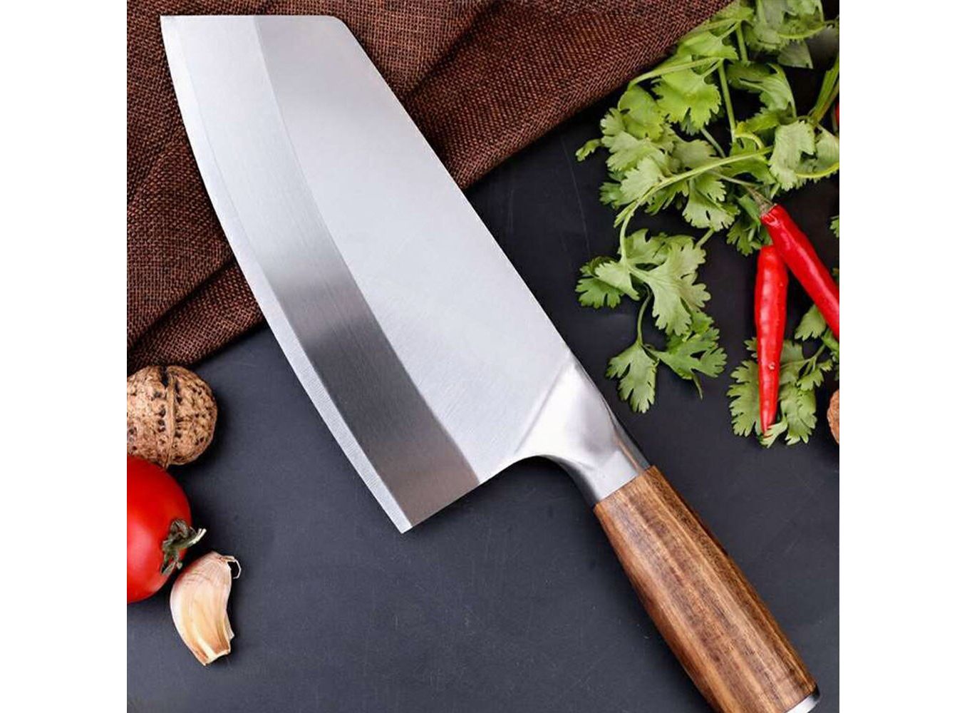 Professional Cleaver Knives Heavy Duty Chinese Knife Wooden Handle