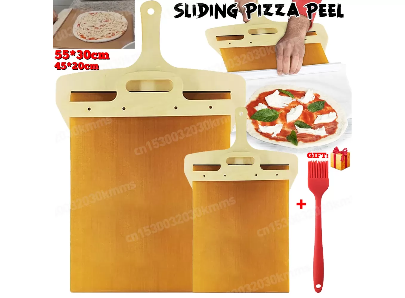 Sliding Pizza Peel The Pizza Peel with Brush Transfers Perfectl Pizza  Paddle With Handle