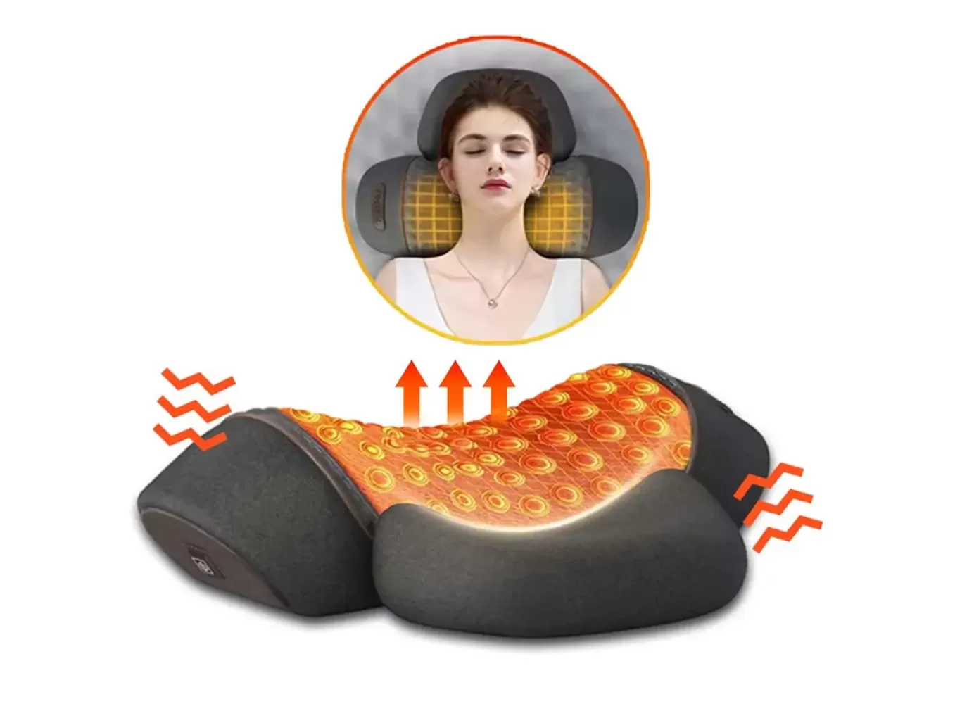 Electric Neck Massage Pillow Heating Vibration Neck Massager Back Cervical Traction Relax Sleeping Memory Foam Spine Support On Sale 35.89 product1