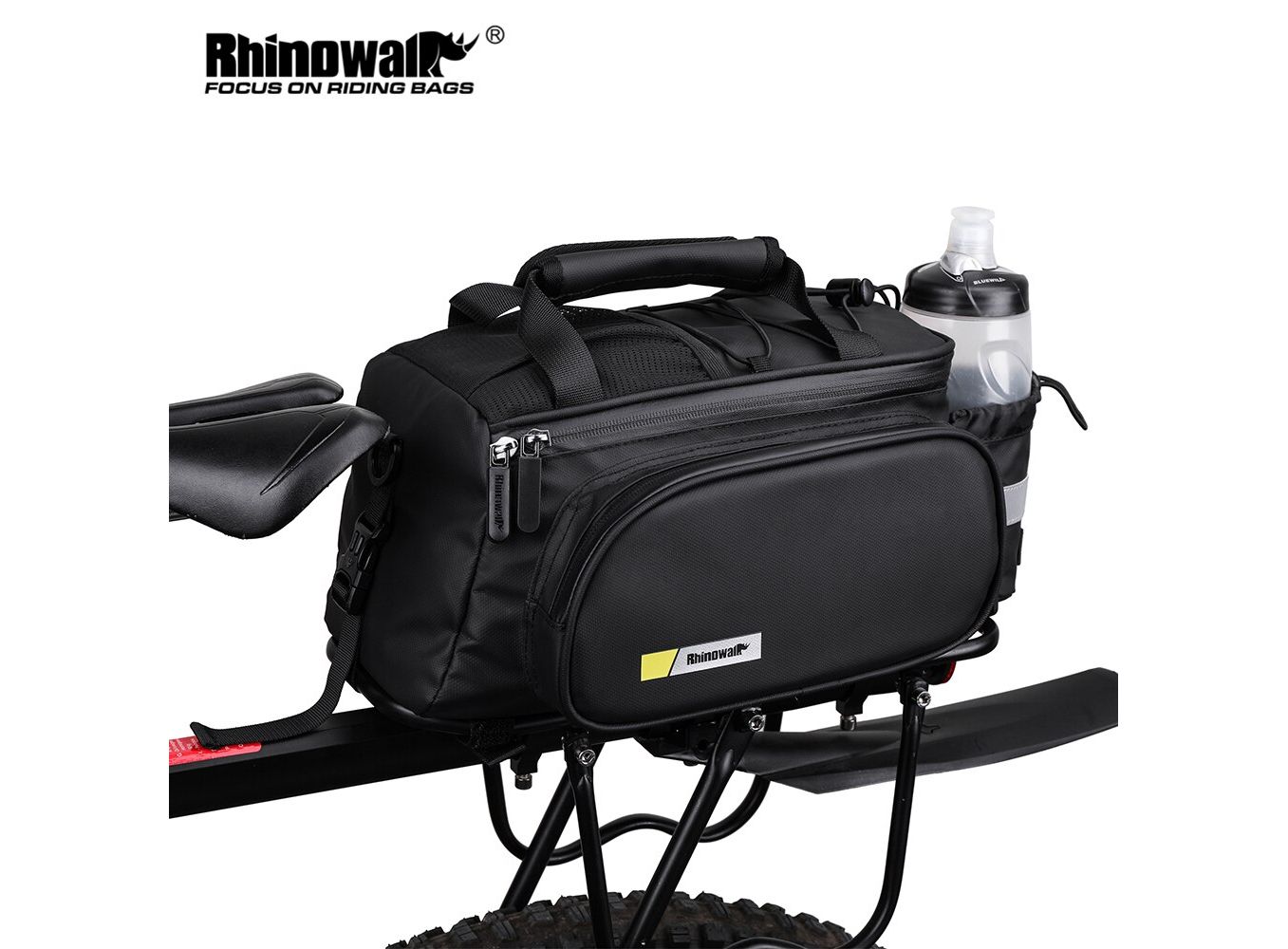 Rhinowalk Bicycle Bag Bike Trunk Bag 12L Pannier Bag Big Capacity Cycling  Bike Rack Rear Saddle Bag With Rain Cover MTB Road
