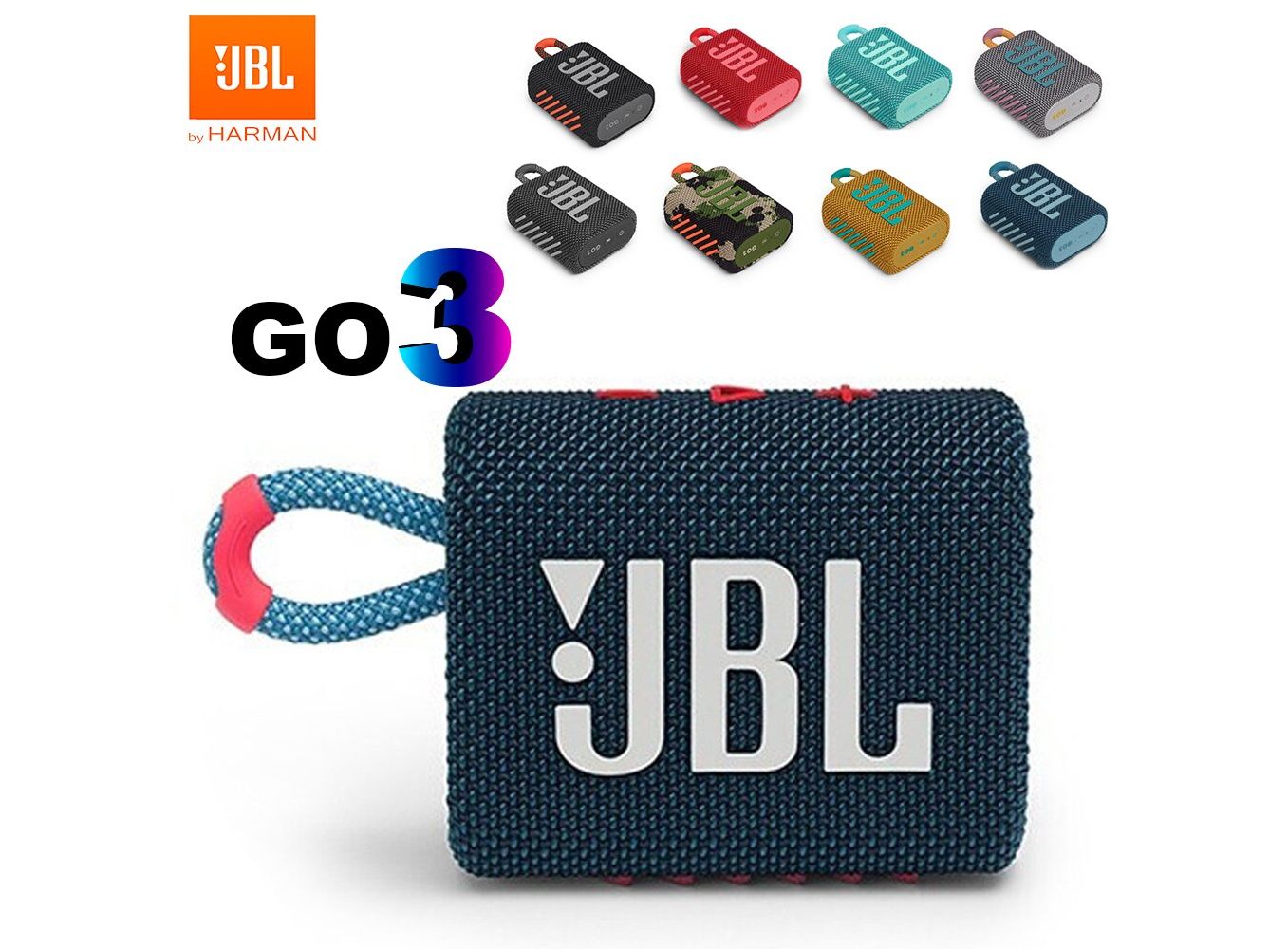 JBL Go 3 Portable Bluetooth Speaker (Red)