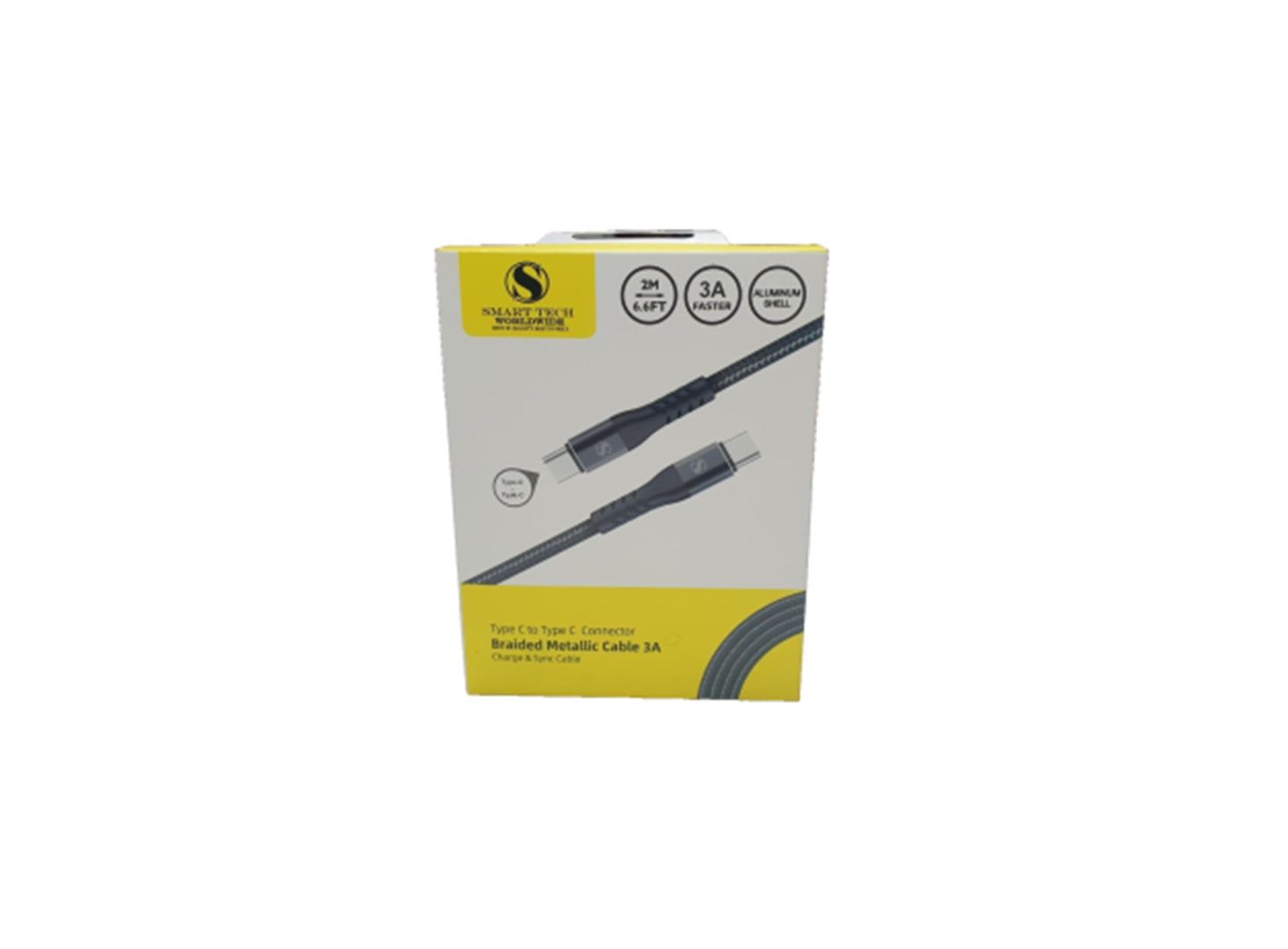 2m Type C USB Fast Charging Cable - Braided, 3A, Compatible With Samsung, Google Pixel, More