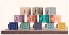 12PCS BABY TOY SOFT BUILDING BLOCKS 3D TOUCH HAND BALLS BABY MASSAGE RUBBER TEETHERS SQUEEZE