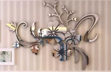 EXQUISITE FLOWER 3D MIRROR WALL STICKERS REMOVABLE DECAL ART MURAL HOME