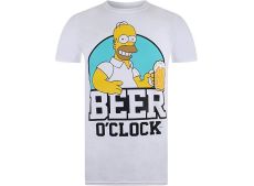The Simpsons Men's Beer O Clock T-Shirt T Shirt, White (White Wht), S