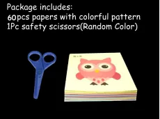 60PCS/SET KIDS CARTOON COLOR PAPER FOLDING AND CUTTING TOYS CHILDREN KINGERGARDEN ART CRAFT