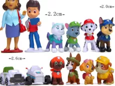 (12PIECE/LOT) DOG CAR FOR PAWES & PATROLLED MODEL MINIATURES FIGURINES HOME DECORATION