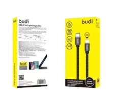 BUDI 2M PD 20W USB TYPE-C TO LIGHTING IPHONE BLACK ALUMINIUM SHELL BRAIDED CABLE